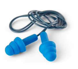 Blue Detectable Corded Re-usable Earplugs
