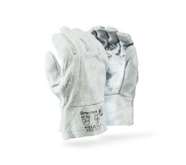2.5" Chrome Leather Double Palm Gloves