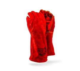 Weld Red Leather Gloves