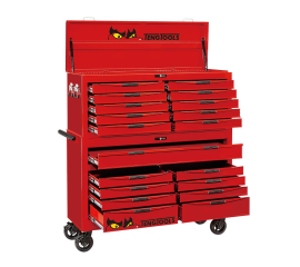 53" PRO Stack 19 Drawers Red