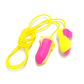 Fluorescent Dual Colour PU Foam Corded Disposable Earplugs