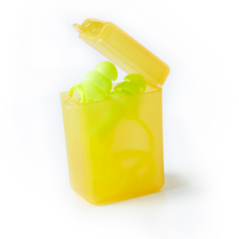 Green Corded Re-usable Earplugs with Container