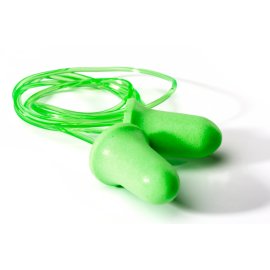 Green PU Foam Corded Disposable Earplugs