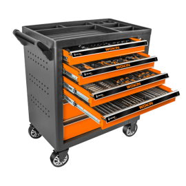 163pcs Tools and Equipment Trolley Chest Set
