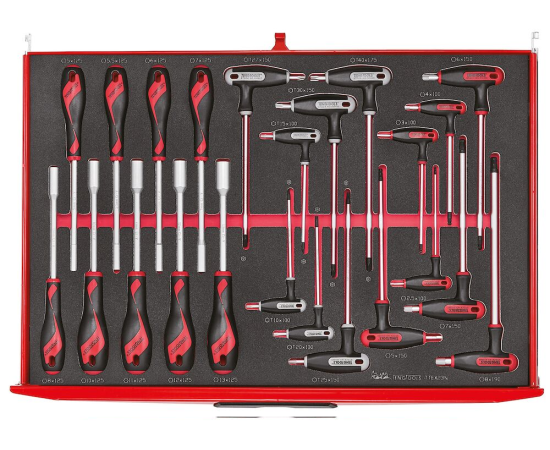 26" PRO Cabinet FOAM Tool Kit 277 Pieces Red