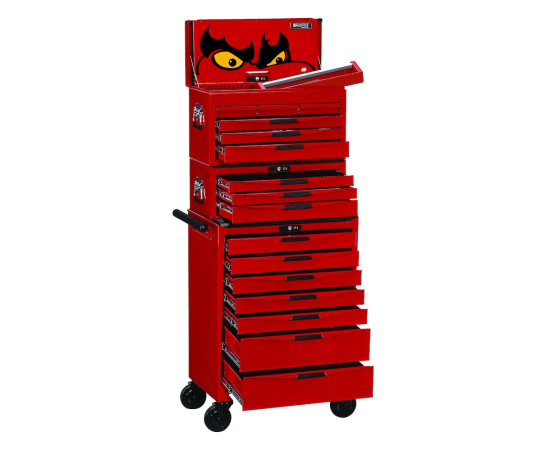 26" PRO Stack 16 Drawers Red