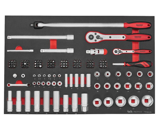 26" STD Cabinet FOAM Tool Kit 179 Pieces Red