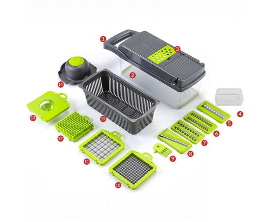 Multi-Functional Vegetable Cutter, Slicer, Shredder and Chopping Set